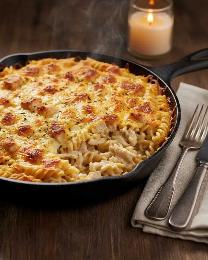 High-Protein Chicken Alfredo Bake Recipe 4 final plated dish