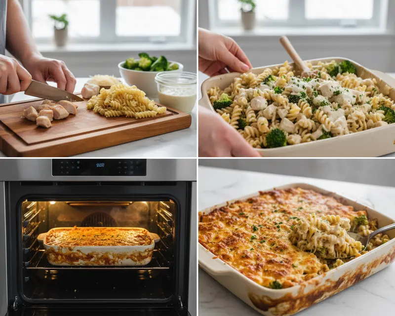 High-Protein Chicken Alfredo Bake Recipe 3 cooking process