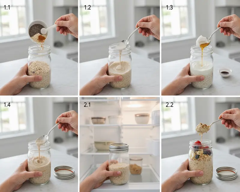 High-Protein Overnight Oats Recipe for Busy Mornings 3 cooking process