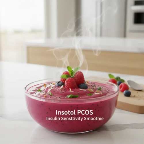Beautiful plated Inositol PCOS Insulin Sensitivity Smoothie