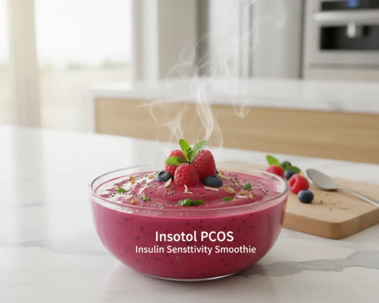 Beautiful plated Inositol PCOS Insulin Sensitivity Smoothie