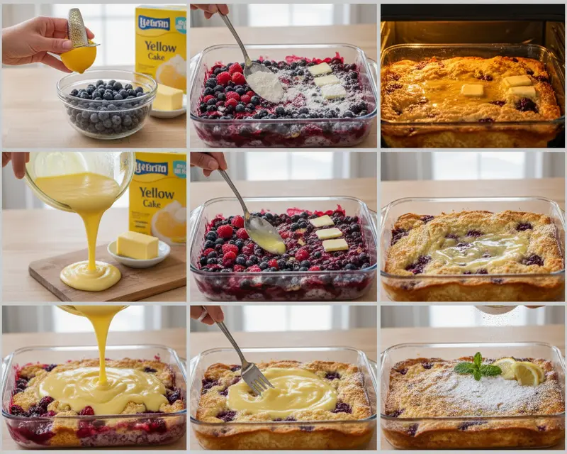 Easy Lemon Berry Dump Cake Recipe 3 cooking process