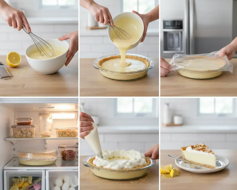 Easy No-Bake Lemon Icebox Pie Recipe 3 cooking process