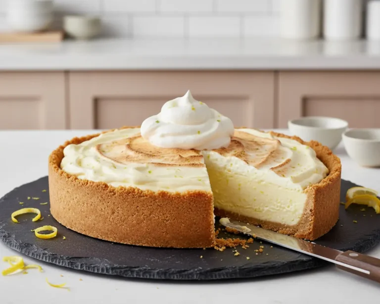 Beautiful plated Lemon Icebox Pie