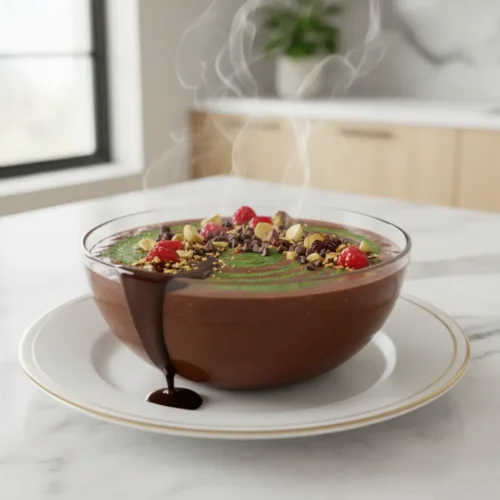 Beautiful plated Magnesium Glycinate Cacao Sleep Architecture Smoothie