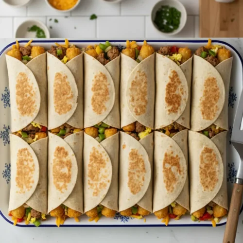 Beautiful plated Make-Ahead Breakfast Burritos