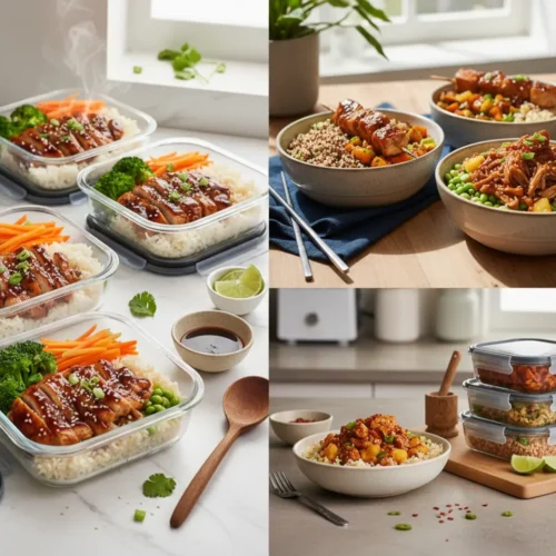 Beautiful plated Meal Prep Teriyaki Chicken Bowls