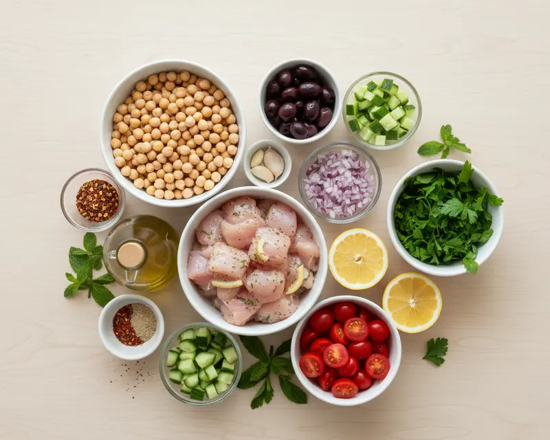 Mediterranean Chickpea Chicken Bowls 2 ingredients