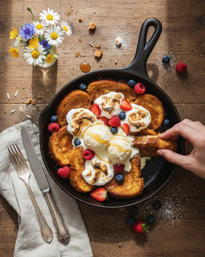 Melted Ice Cream French Toast Recipe 4 final plated dish