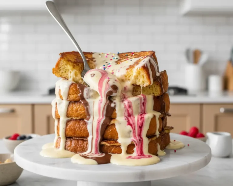 Beautiful plated Melted Ice Cream French Toast