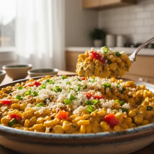 Beautiful plated Mexican Street Corn Dip
