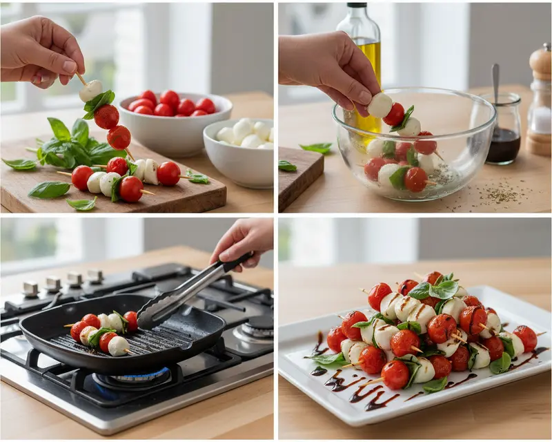 Easy Mini Caprese Skewers Recipe 3 cooking process