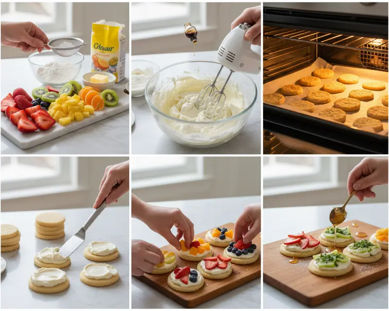 Mini Fruit Pizzas with Sugar Cookie Crust 3 cooking process
