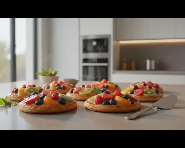 Beautiful plated Mini Fruit Pizzas