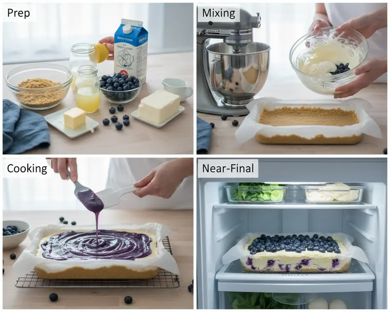 Easy No-Bake Blueberry Cheesecake Bars Recipe 3 cooking process