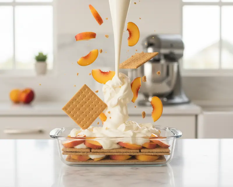 Easy No-Bake Peach Icebox Cake Recipe 3 cooking process