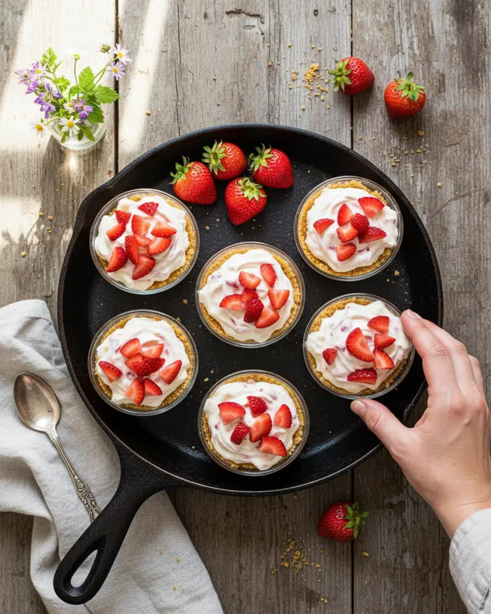 No-Bake Strawberry Cheesecake Cups 4 final plated dish
