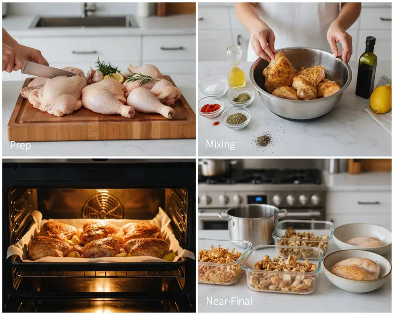 One Chicken Five Meals 3 cooking process