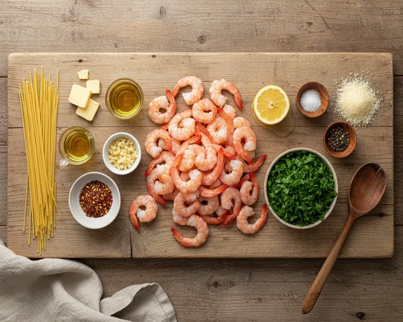 Easy One-Pot Garlic Butter Shrimp Pasta 2 ingredients