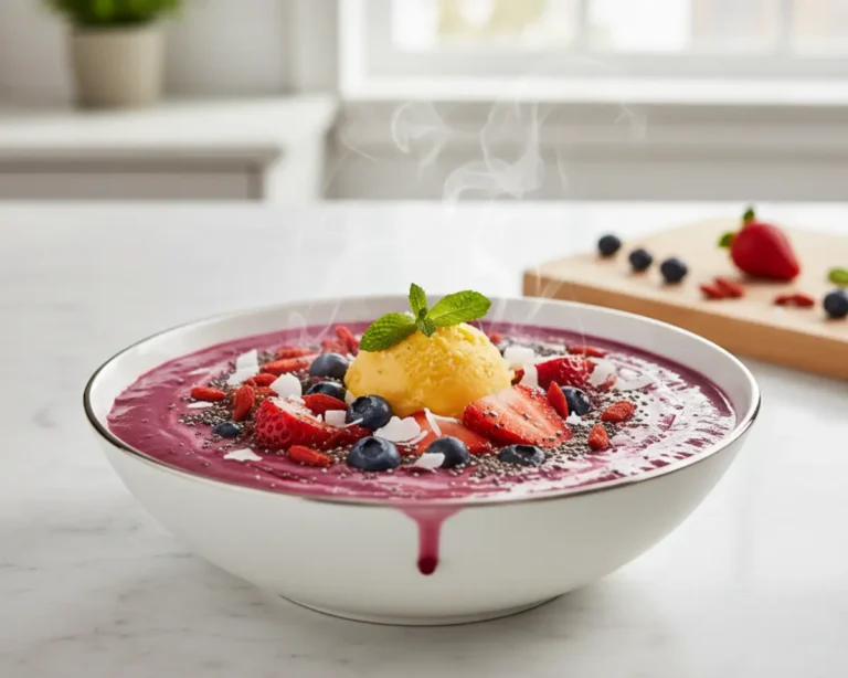 Beautiful plated Post-Sun Antioxidant Recovery Smoothie