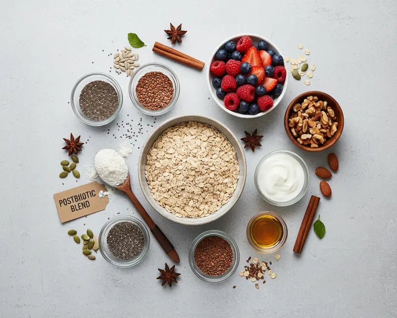 Postbiotic Overnight Fermented Oat Porridge 2 ingredients