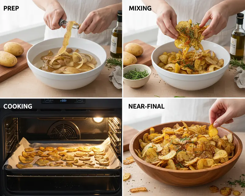 Potato Peel Chips 3 cooking process