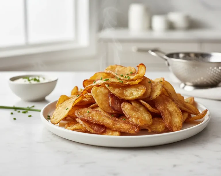 Beautiful plated Potato Peel Chips: Crispy Gold from Scraps