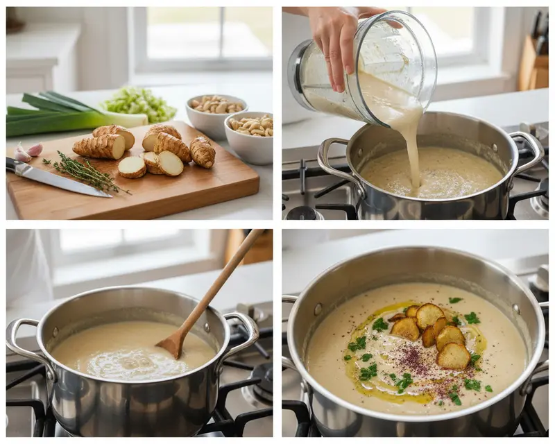 Prebiotic Jerusalem Artichoke Microbiome Soup 3 cooking process