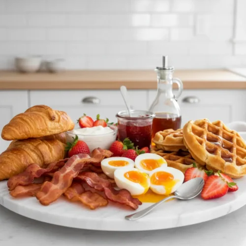 Beautiful plated Saturday Breakfast Board