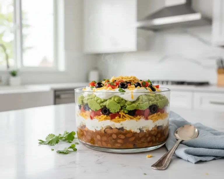 Beautiful plated Seven Layer Dip