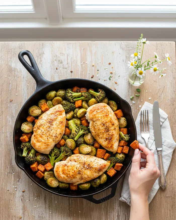 Sheet Pan Chicken and Veggies 4 final plated dish