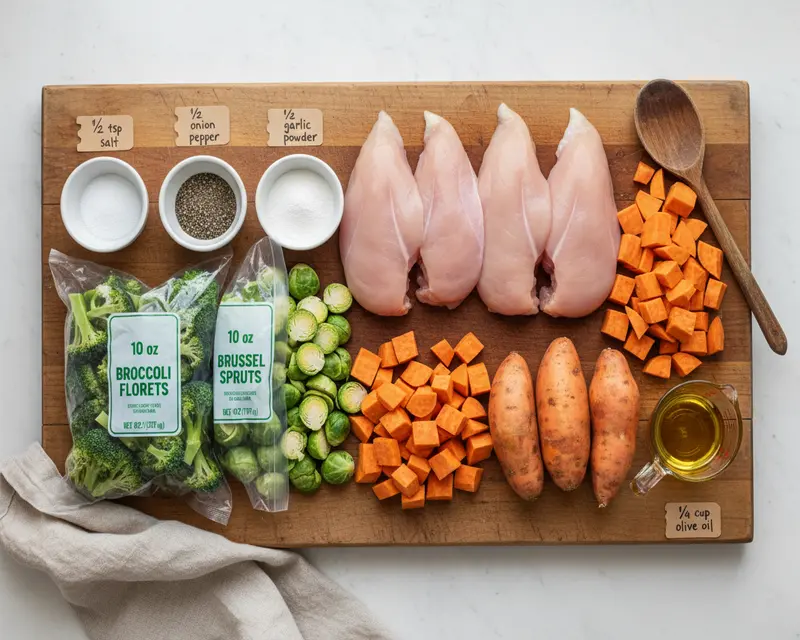 Sheet Pan Chicken and Veggies 2 ingredients