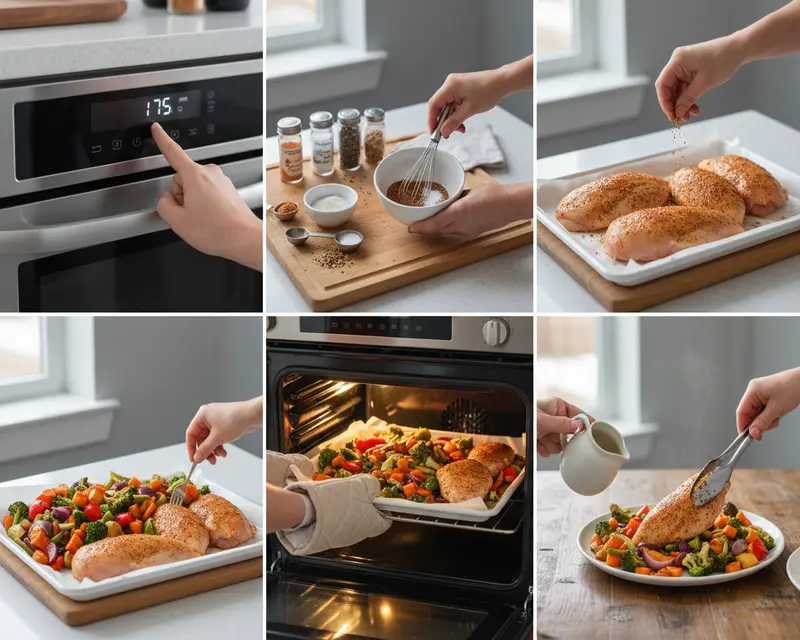Sheet Pan Chicken and Veggies 3 cooking process