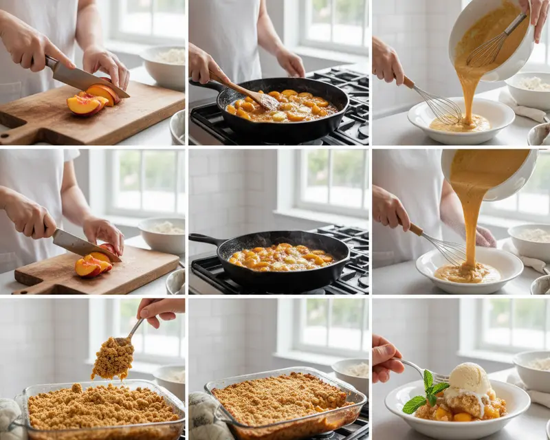 Sourdough Discard Peach Cobbler Recipe 3 cooking process