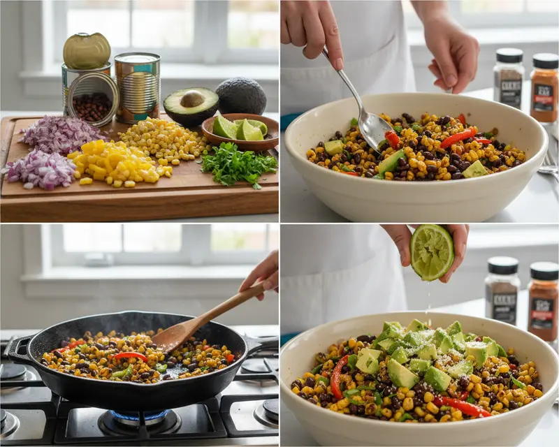 Southwestern & Mexican Dense Bean Salad Recipe 3 cooking process