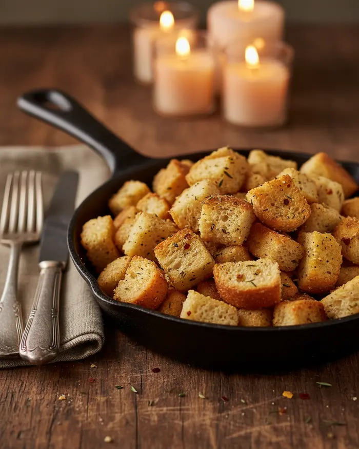 Easy Stale Hot Dog Bun Croutons Recipe 4 final plated dish