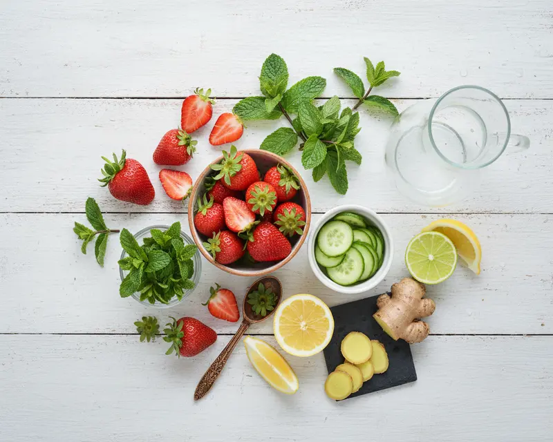 Refreshing Strawberry Top Infused Water Recipe 2 ingredients