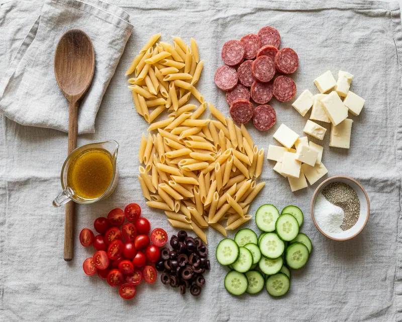 Summer Pasta Salad Recipe with Fresh Vegetables 2 ingredients
