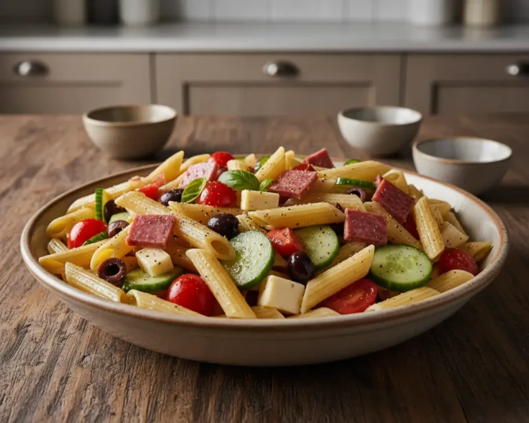 Beautiful plated Summer Pasta Salad