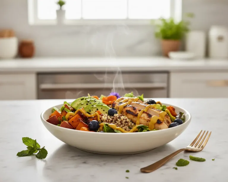 Beautiful plated Summer Solstice Peak Energy Hormone Bowl