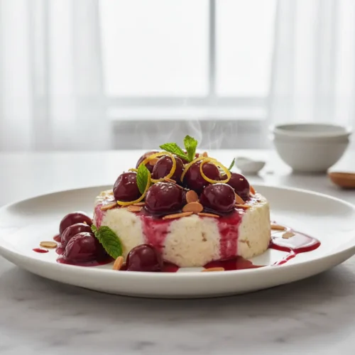 Beautiful plated Tart Cherry Melatonin Summer Sleep Aid