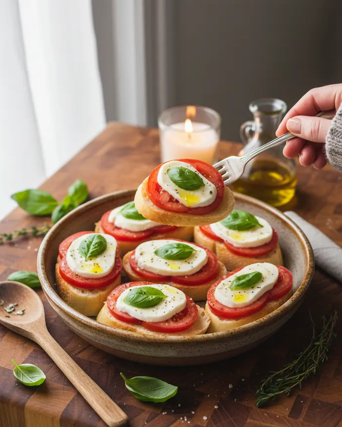 Easy Tomato Basil Mozzarella Crostini Recipe 4 final plated dish