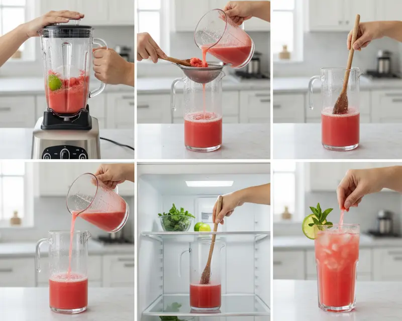 Refreshing Watermelon Agua Fresca Recipe 3 cooking process