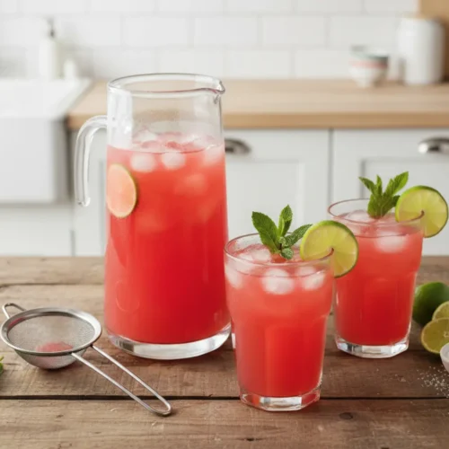 Beautiful plated Watermelon Agua Fresca