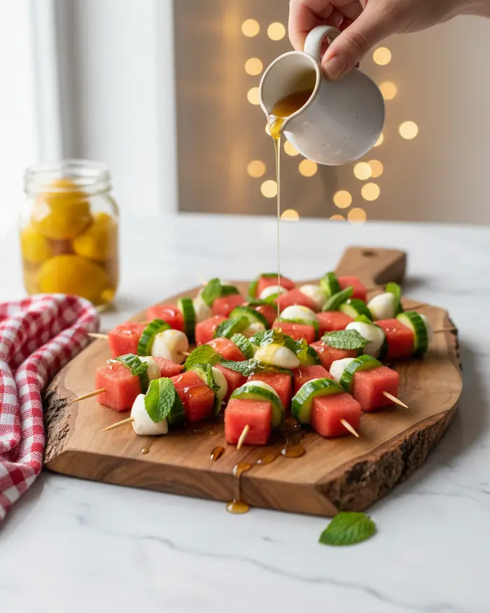 Fresh Watermelon Cucumber Bites 3 final plated dish