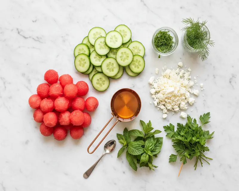Fresh Watermelon Cucumber Bites 2 ingredients