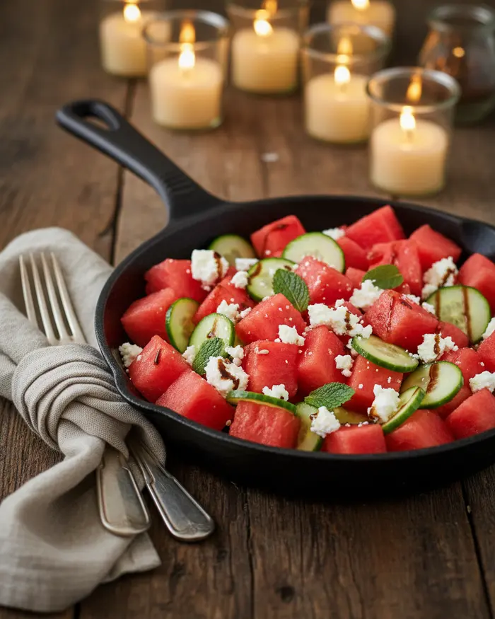 Fresh Watermelon Feta Cucumber Salad Recipe 4 final plated dish