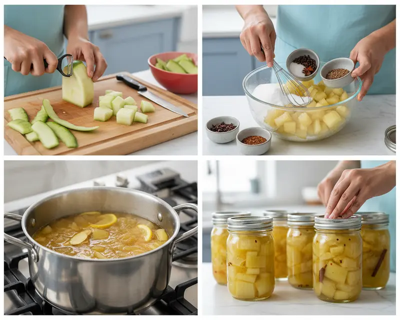 Watermelon Rind Pickles for Summer BBQs 3 cooking process