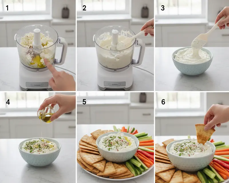 Creamy Whipped Feta Dip Recipe 3 cooking process