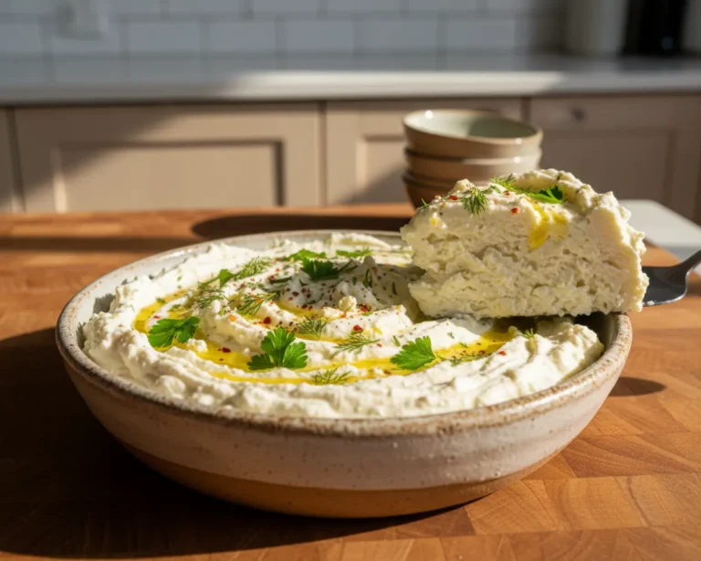 Beautiful plated Whipped Feta Dip